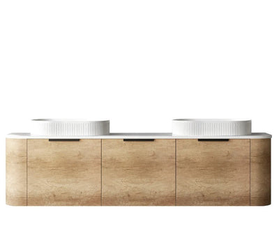 Bondi Natural Oak Wall Hung Vanity Unit 1800