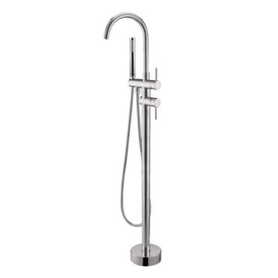 AQP Free Standing Round Bath Spout with Handheld Shower