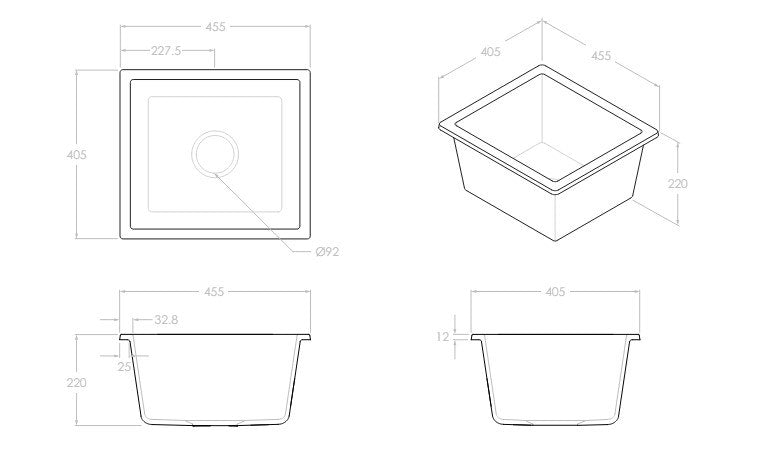 Bellevue Small Granite Kitchen Sink