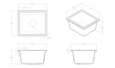 Bellevue Small Granite Kitchen Sink