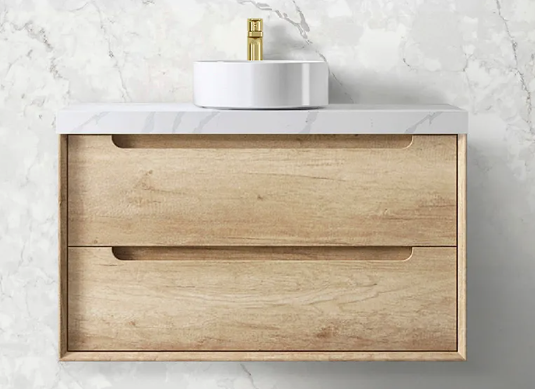 Byron Natural Oak Wall Hung Vanity Base Only