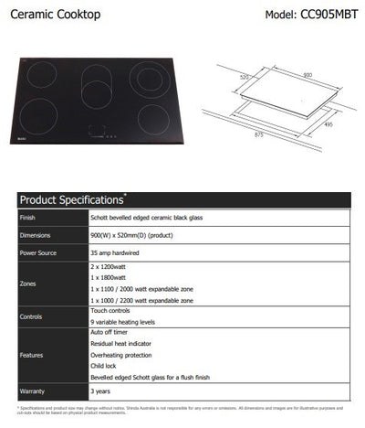 Di Lusso Ceramic Cooktop with Touch Buttons