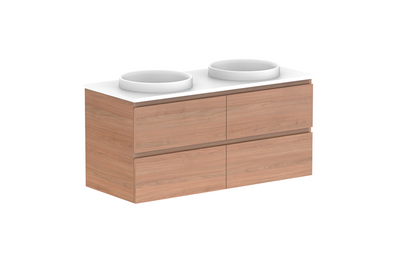 Glacier Twin All Drawer Wall Hung Vanity Unit 1200