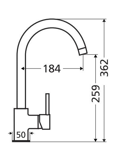 Essentials Gooseneck Kitchen Mixer