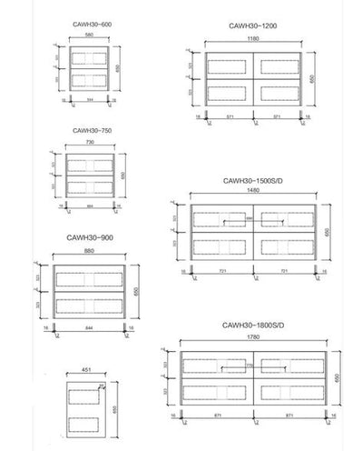 Marcella Wall Hung Vanity Base Only