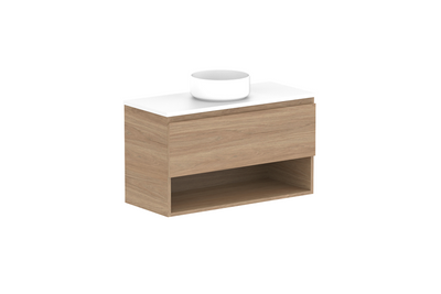 Glacier Twin Lite Ensuite Shelf Vanity Unit 900