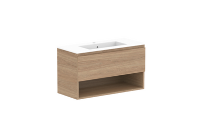 Glacier Twin Lite Ensuite Shelf Vanity Unit 900