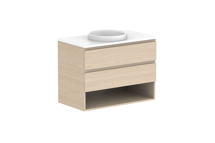 Glacier Twin Full Depth Shelf Vanity Unit 900