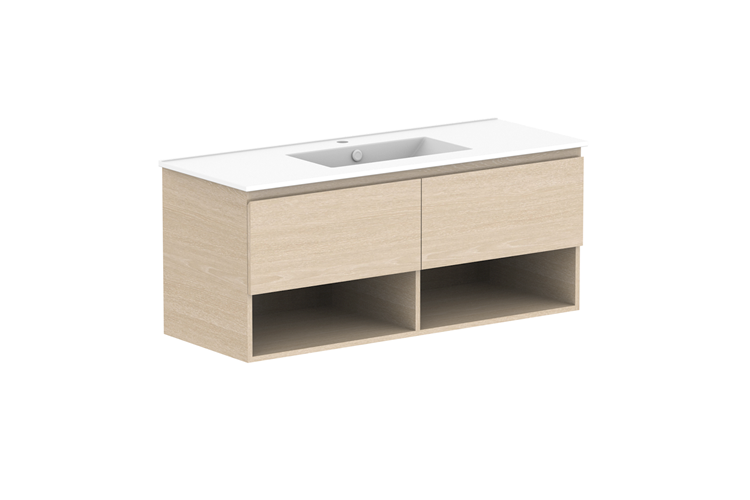 Glacier Full Depth Shelf Vanity Unit  1200