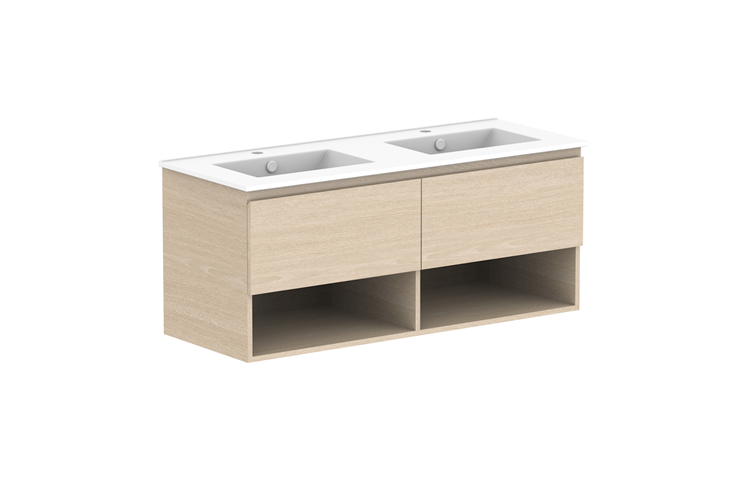 Glacier Full Depth Shelf Vanity Unit  1200