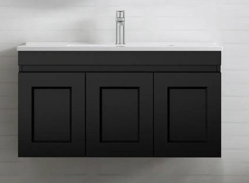 Hampton Mark II Black Wall Hung Vanity Unit 900