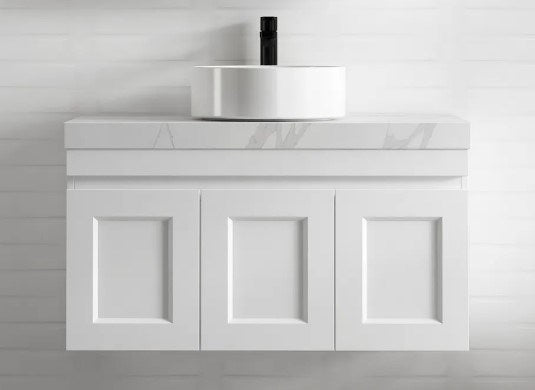 Hampton Mark II Satin White Wall Hung Vanity Unit