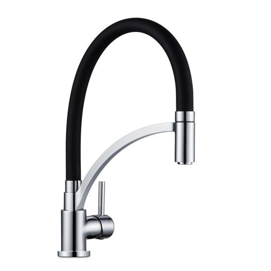 Brass Pull Down Rubber Spout Kitchen Mixer