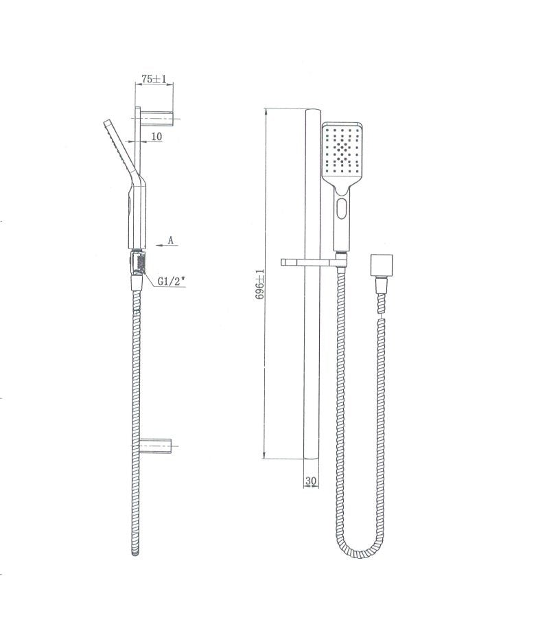 Kiama Hand Shower Rail Set