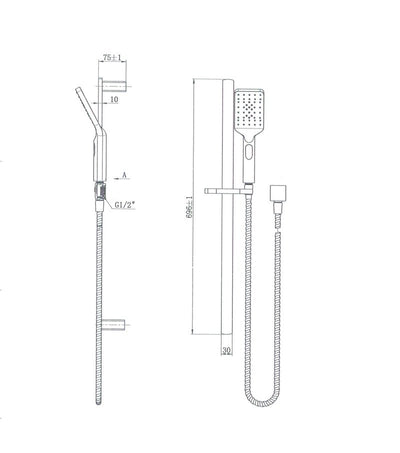 Kiama Hand Shower Rail Set