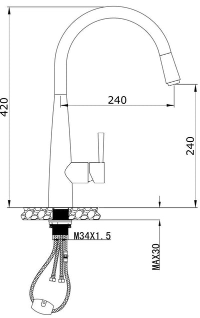 Kasper Pull Out Kitchen Mixer