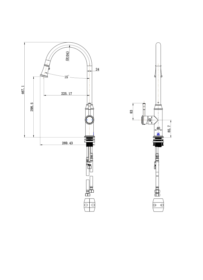 Montpellier Pull Out Kitchen Mixer
