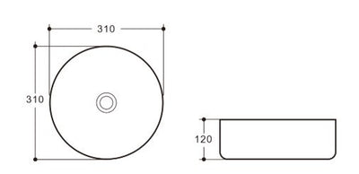 Mini Siera Round Slim Ceramic Basin 310