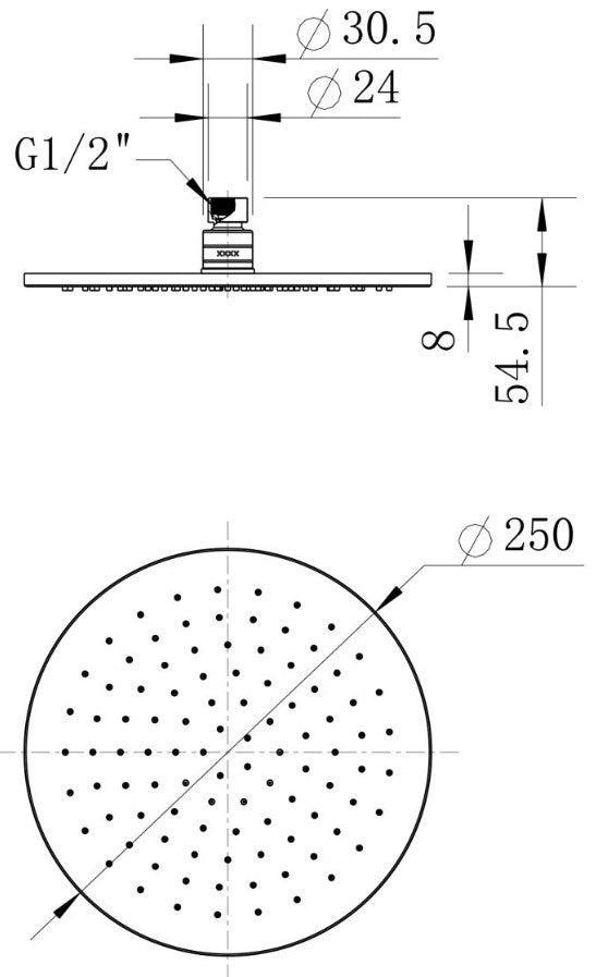 MN Round Shower Head 250