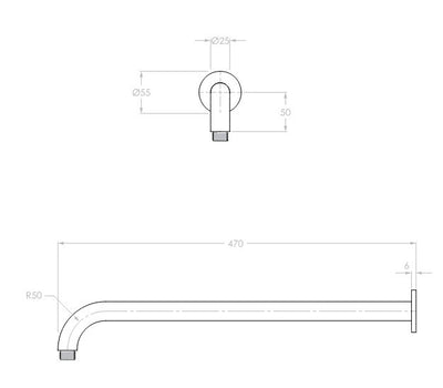 Soul Shower Arm 450