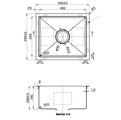 Lirio Single Bowl Kitchen Sink 450