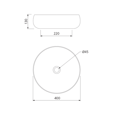 Terzofoco Curved Above Counter Basin
