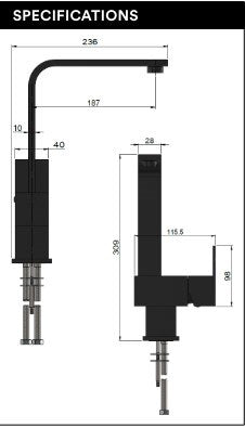 ME Square Kitchen Mixer Tap