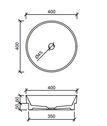 Radius Inset Above Counter Basin 400