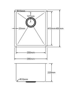 KDK Single Bowl Kitchen Sink 390