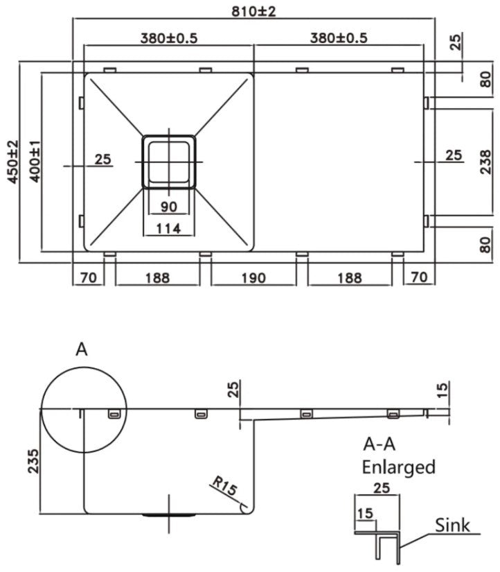 KDK Kitchen Sink Single Bowl with Drainer 400