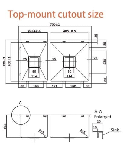 KDK Double Bowl Kitchen Sink 760