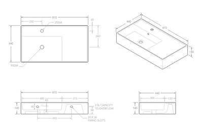 Teorema Above Counter Basin with Overflow 800