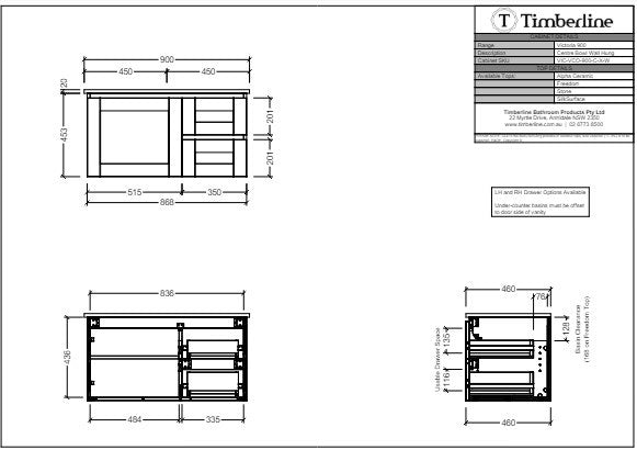 Victoria Wall Hung Vanity Base Only