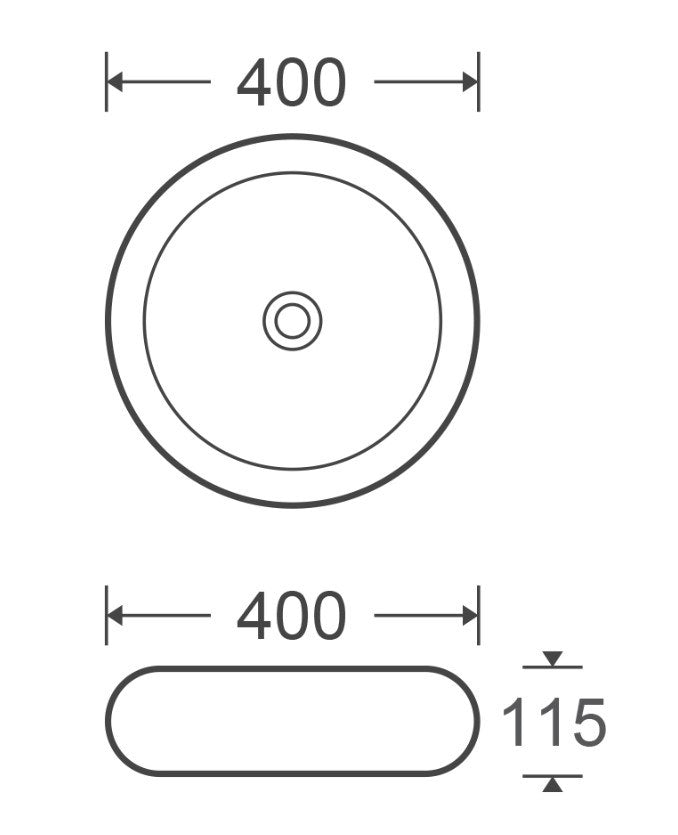 Versilia Above Counter Ceramic Basin 400