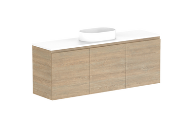 Glacier Lite Ensuite Twin All Door Wall Hung Vanity Unit 1500
