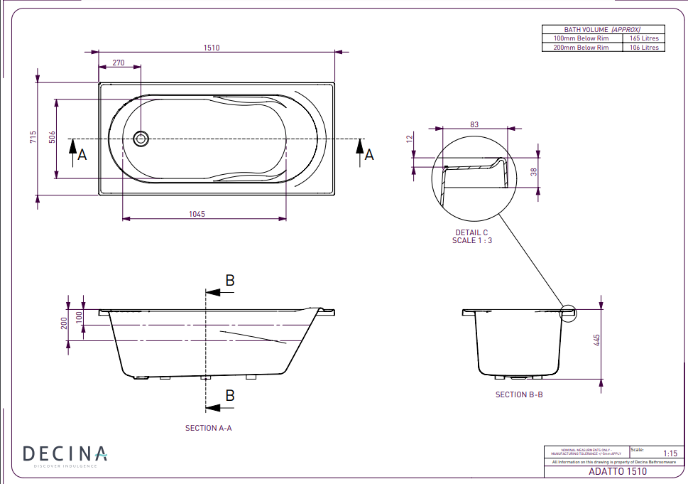 Adatto Santai 10-Jet Spa Bath