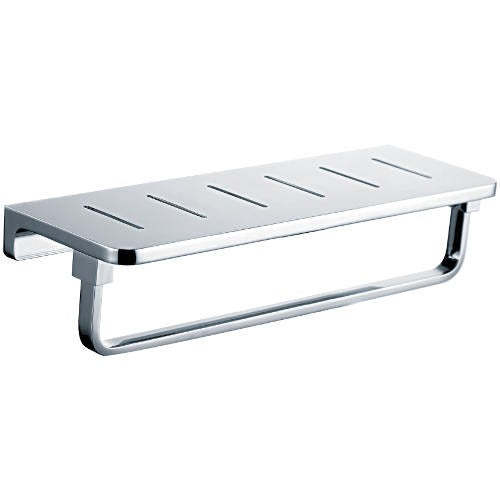 Inis Slotted Shower Shelf With Towel Bar