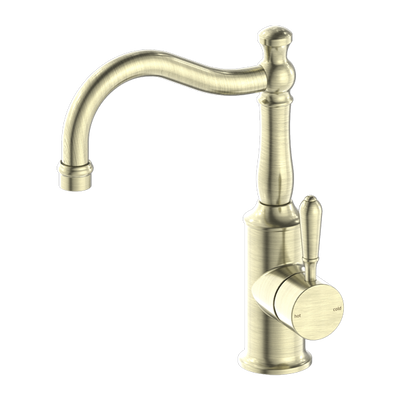 York Basin Mixer Hook Spout with Metal Lever
