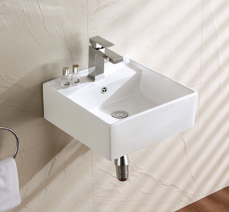 KDK Square Wall Hung Ceramic Basin 410