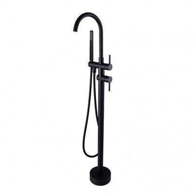 AQP Free Standing Round Bath Spout with Handheld Shower