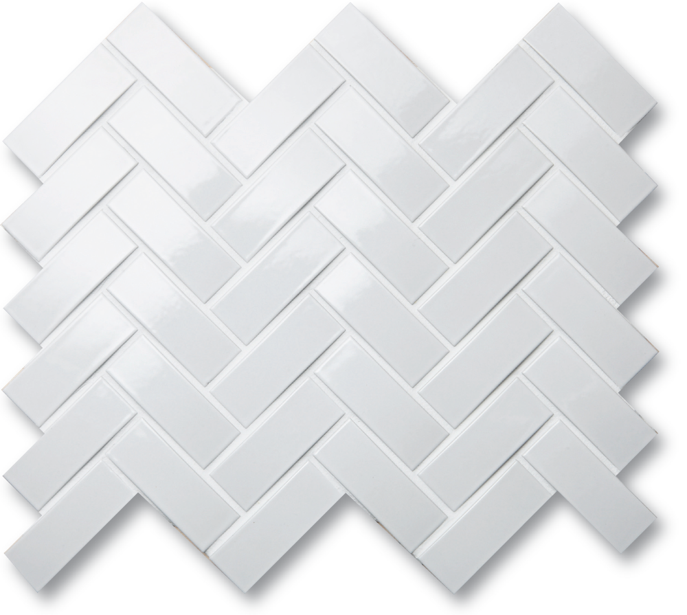 Gloss White Herringbone Mosaic 27x31.7