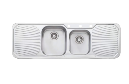 Petite 1 & 3/4 Bowl Sink With Double Drainer 1410