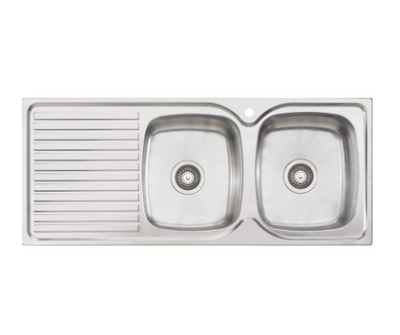 Endeavour Double Bowl Sink With Drainer 1115