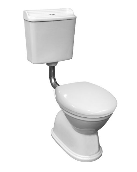 Colonial Feature Toilet Suite S Trap Chrome (White Seat)