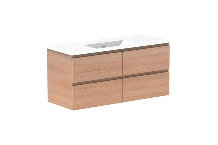 Glacier Twin All Drawer Wall Hung Vanity Unit 1200