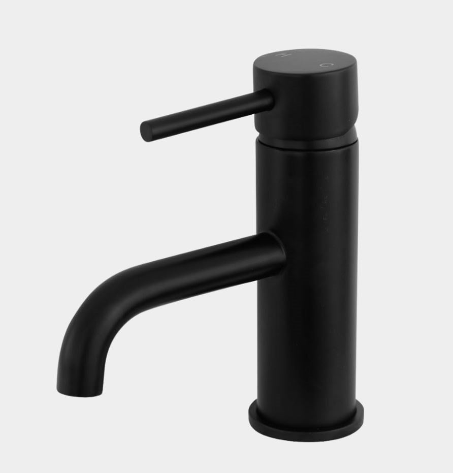 Milan Pin Lever Curved Spout Basin Mixer