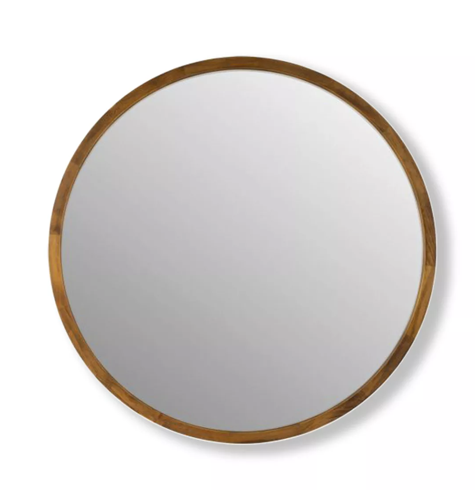 Cebu Dark Wood Round Mirror