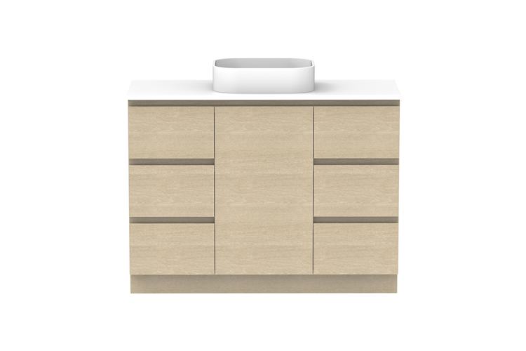 Glacier Hamper LiteTrio Floor Standing Vanity Unit 1200