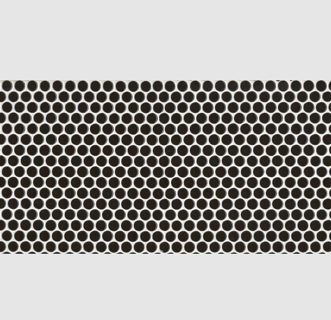 Penny Round Mosaic Black Matt 309x315