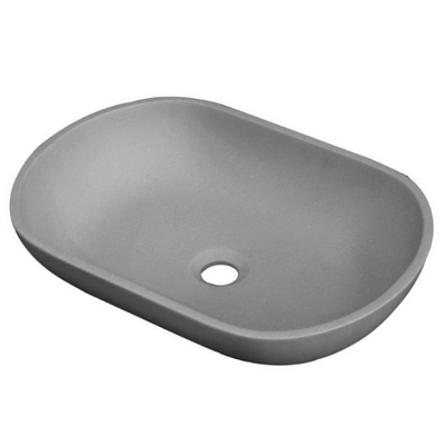 Positano Oval Solid Surface Basin Concrete